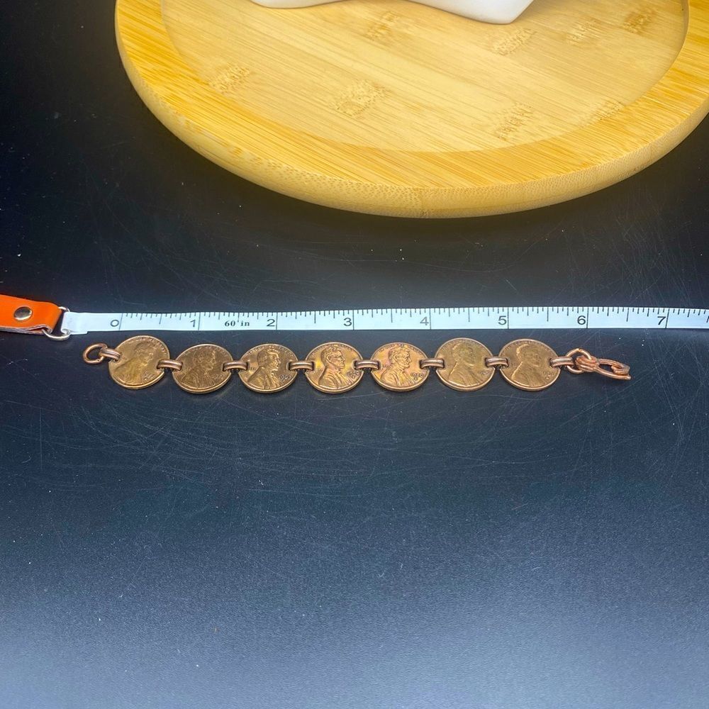 Ladies 6” 6 copper Lincoln penny bracelet